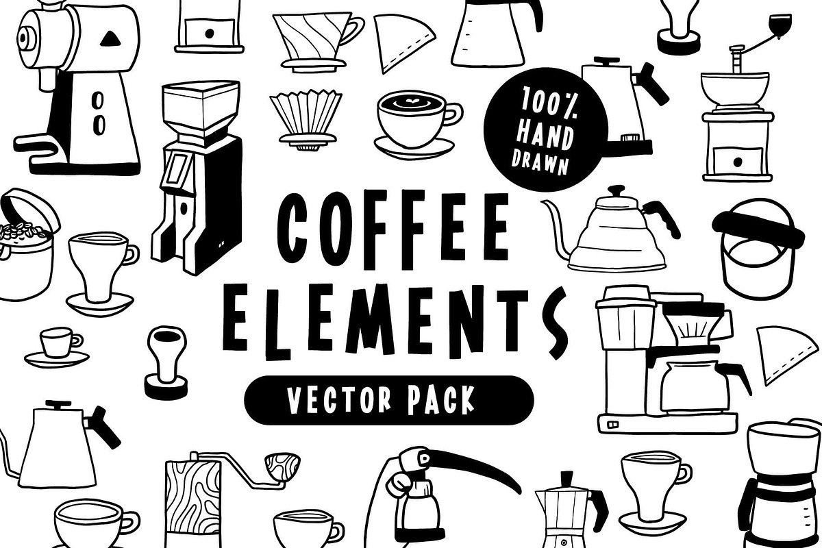 Coffee Geek Hand Drawn vector pack, a Food Illustration by Lettering Shop by EJ (Photo 1 of 12)