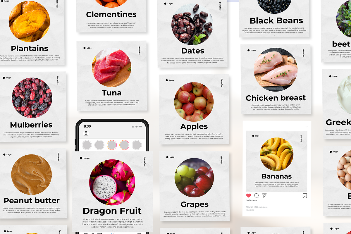 Food Nutrition Templates I Canva, a Social Media Template by The Social Stuff (Photo 4 of 12)