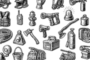 Vintage Firefighting Equipment Set, an Object Graphic by RT Studio (Thumbnail 3 of 4)