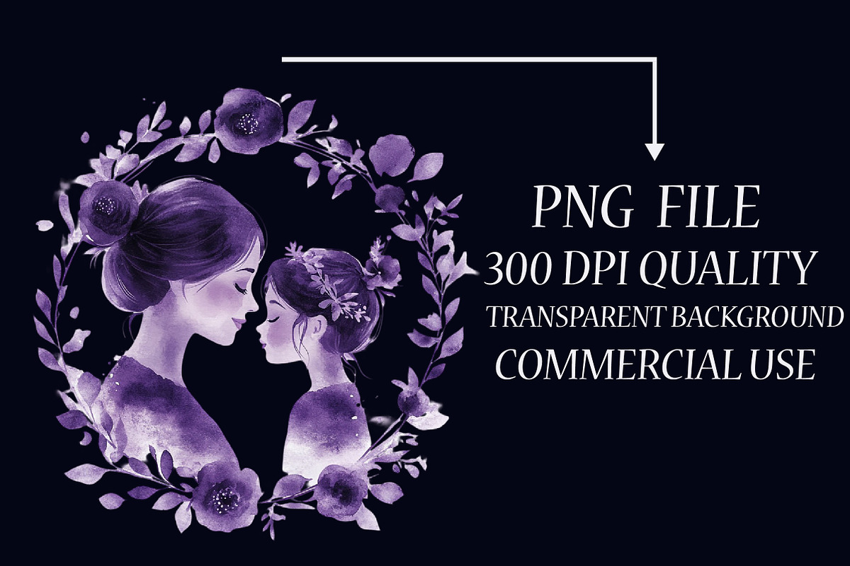Purple Mother's Day Sublimation Clip, an Illustration by Libby Wishes (Photo 5 of 6)