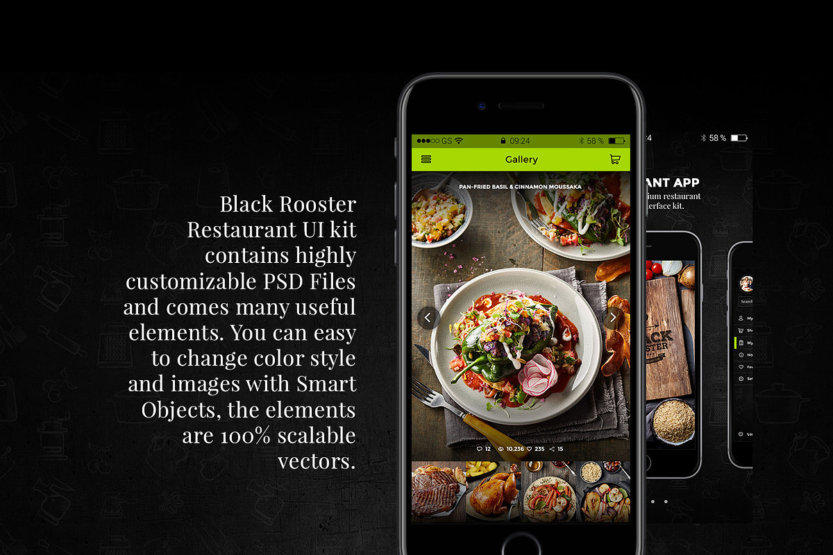 Black Rooster restaurant App ui kit, an UI Kit Template by Sladedesign (Photo 3 of 3)