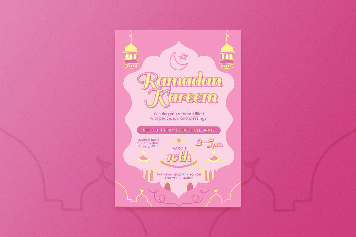 Clean Ramadan Kareem Flyer, a Flyer Template by Aiyari Graphic (Photo 1 of 3)