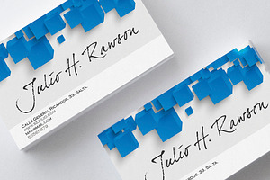 Abstract Blue Square Business Card