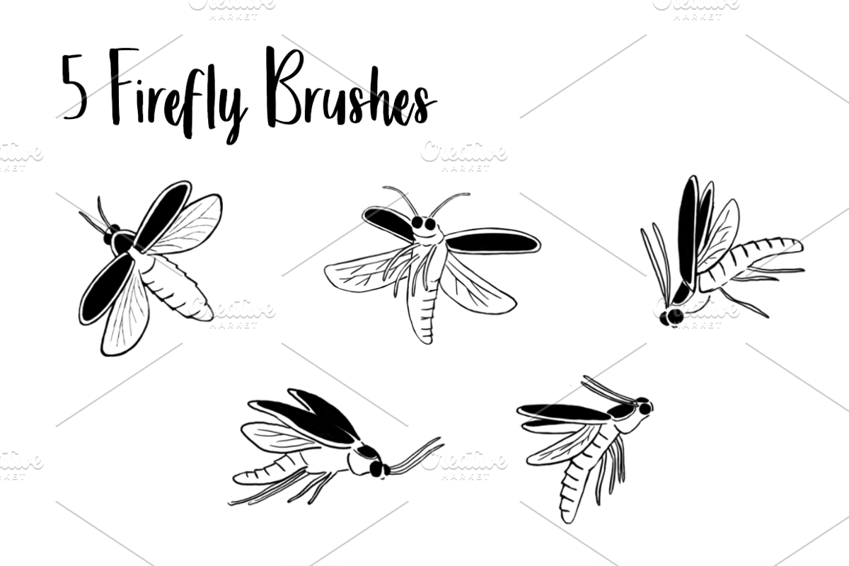 Firefly Mason Jar Photoshop Brushes, a Brush Add-On by Seven Seas Design Co. (Photo 2 of 5)