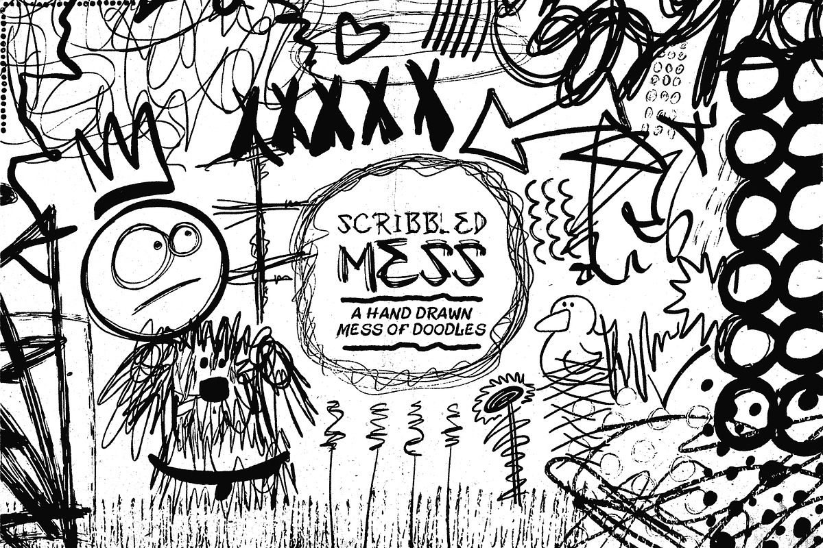Scribbled Mess Hand Drawn Clipart, an Object Graphic by Heather Green Designs (Photo 1 of 6)