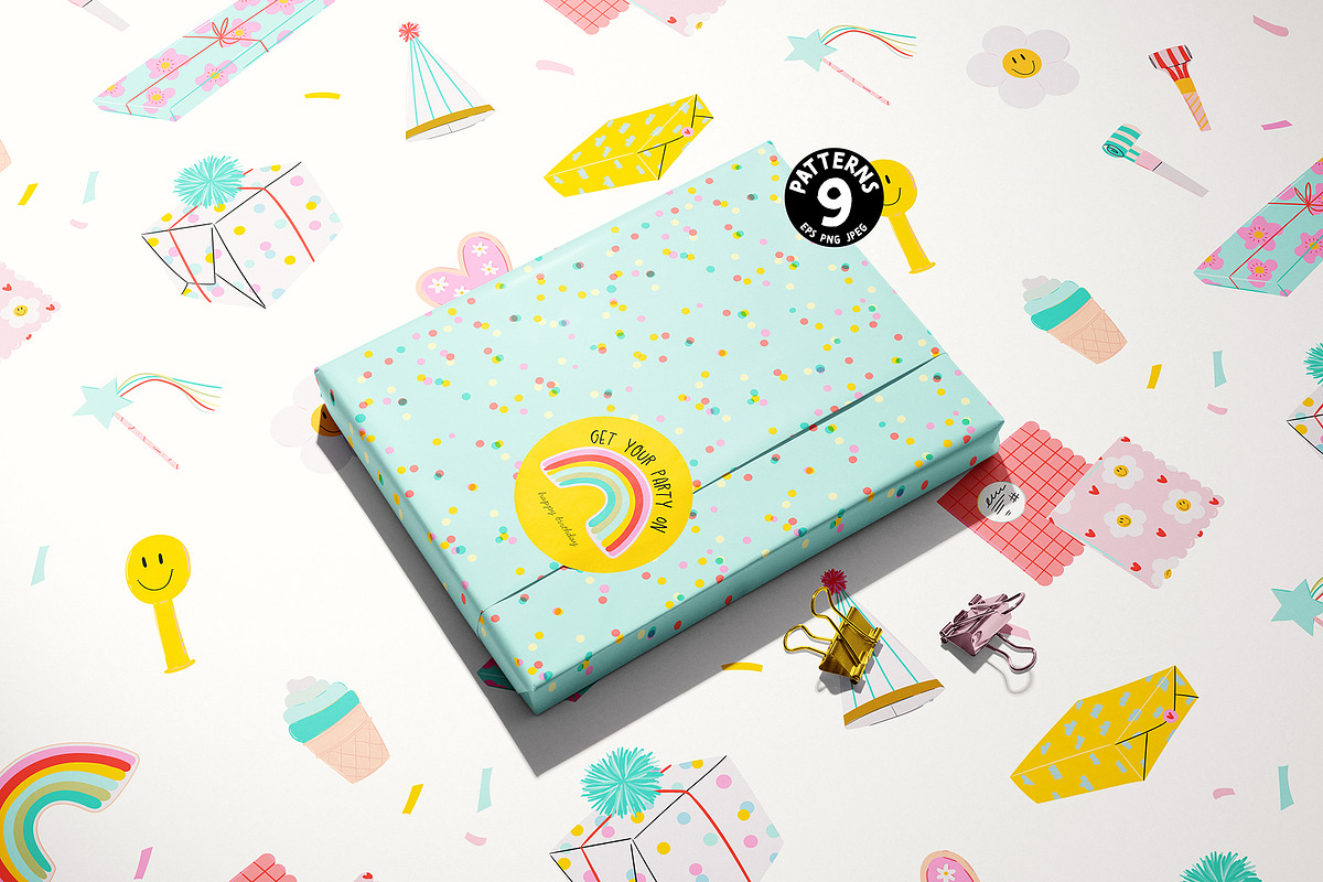 Party Clipart, Cards & Patterns, a Decorative Illustration by Ruslana Lubenets (Photo 16 of 22)