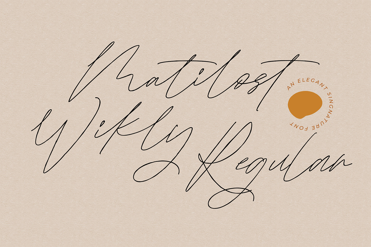 Matilost Wikly, a Script Font by Alcode (Photo 7 of 13)