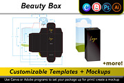 Beauty Product Box Mockup + Template, a Packaging Mockup by Korner (Thumbnail 1 of 12)