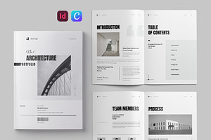 Architecture Portfolio Canva Layout, a Brochure Template by Pixelpick