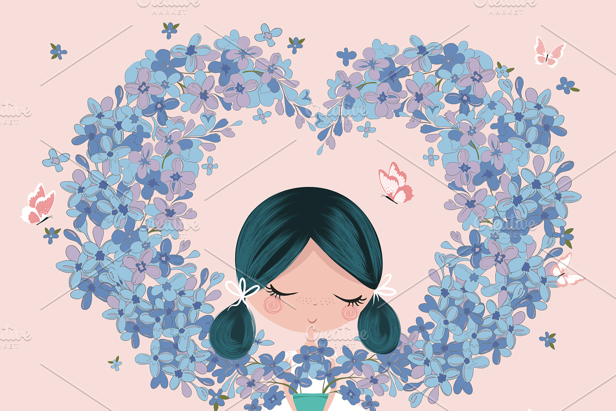 Set with cartoon girls - Cute girls, a Decorative Illustration by StudioLondon (Photo 8 of 12)
