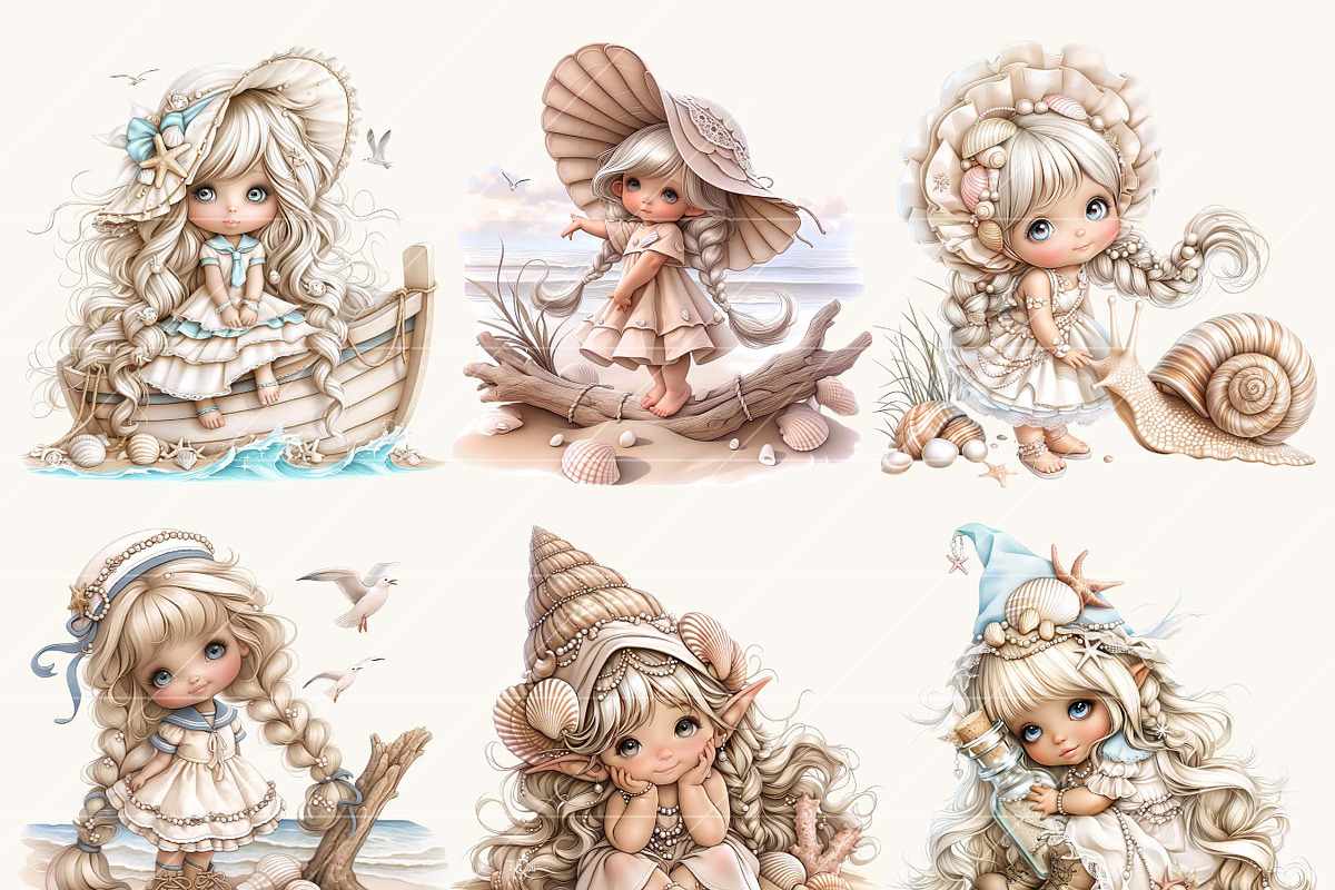 Whimsical Cute Beach Girl Clipart, a Person Illustration by Design Scotch (Photo 4 of 7)