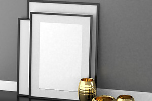 Mock up poster in a square frame