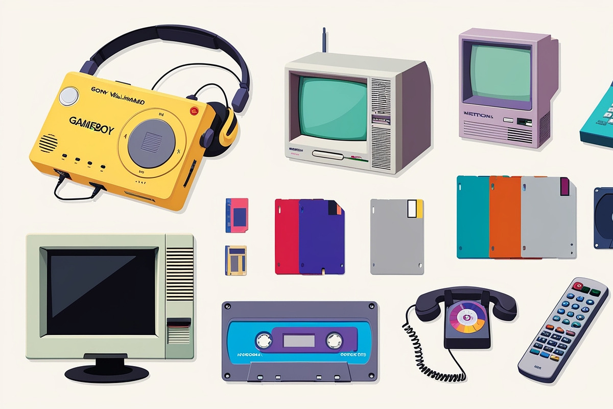 24 PNG 90s Retro Tech Icons Pack, a Background Graphic by adenpinkstore (Photo 1 of 6)