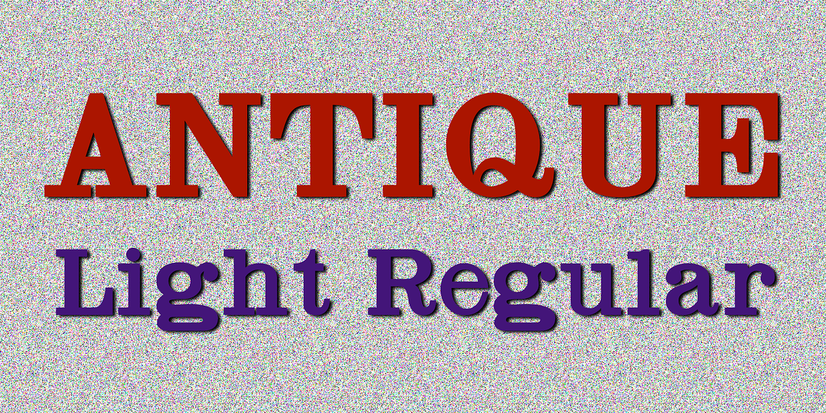 Antique Light, a Slab Serif Font by Wooden Type Fonts