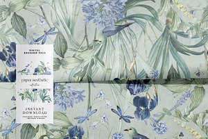 Mint Floral Luxury Paper Pack