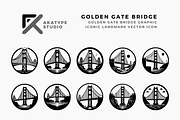 Golden Gate Bridge Badge Icon, a Solid Icon by Akatype Studio (Thumbnail 1 of 3)