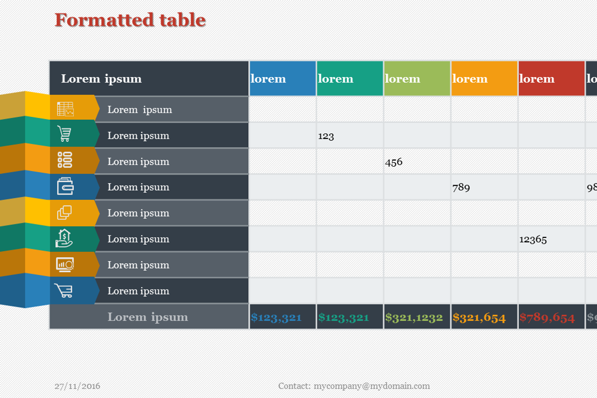 Creative Tables Pack 1 PowerPoint, a Presentation Template by Yes ...