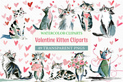 Valentine Kitten Cliparts Bundle, an Illustration by Craft Nest (Thumbnail 1 of 7)