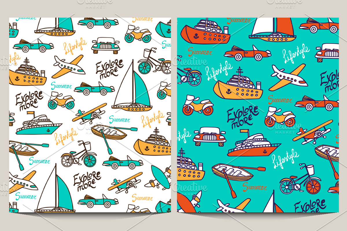 10 transport seamless pattern, a Pattern Graphic by EvgeniaV (Photo 5 of 8)