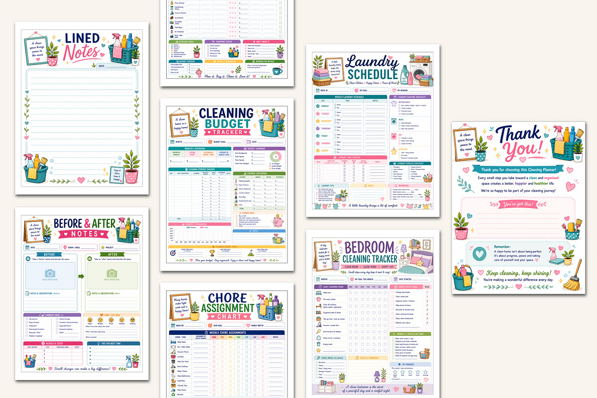 2027 Home Cleaning Planner, a Stationery Template by Designmela01 (Photo 4 of 5)