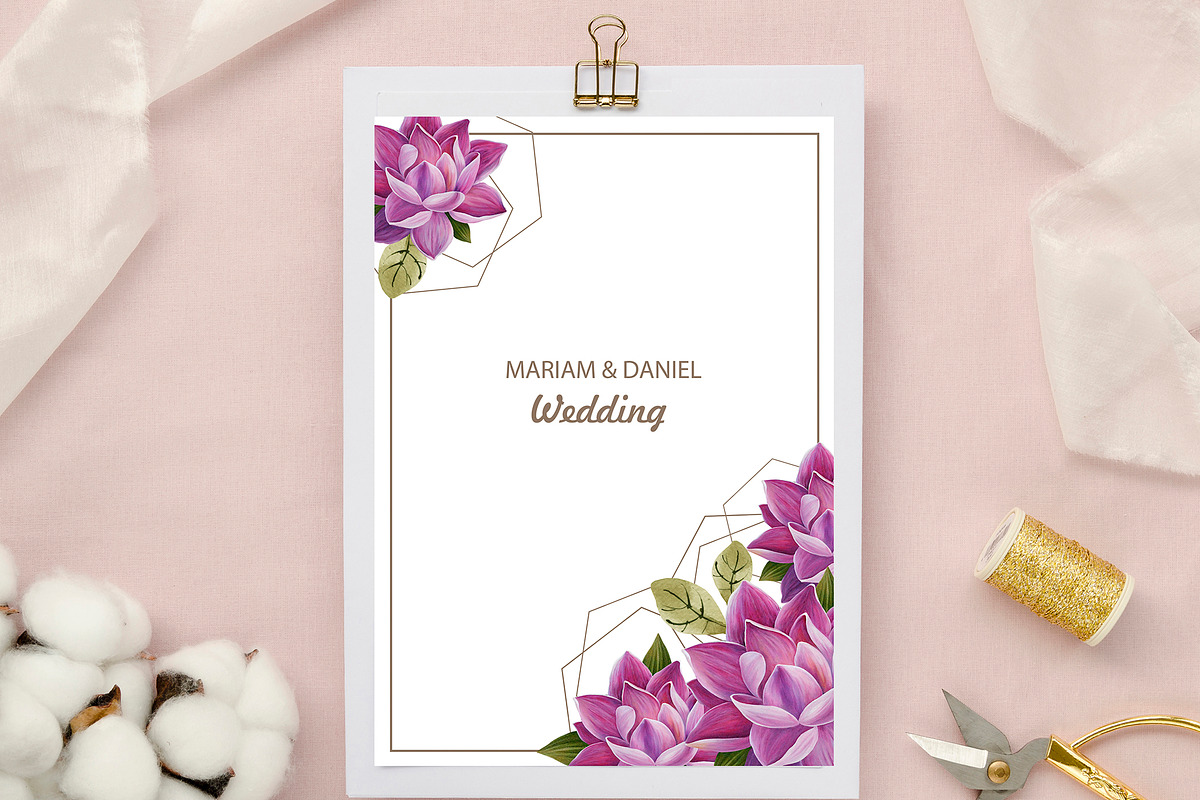 LOTUS hand drawn patterns and frames, a Card Template by LoveDesignShop (Photo 2 of 8)