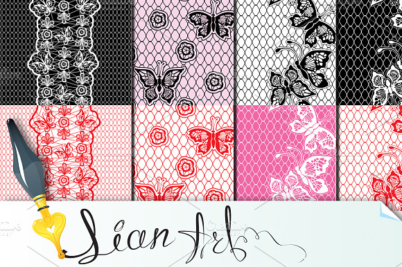 Set Of Lace Seamless Patterns