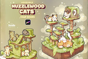 Nuzzlewood Cats Brushes Set