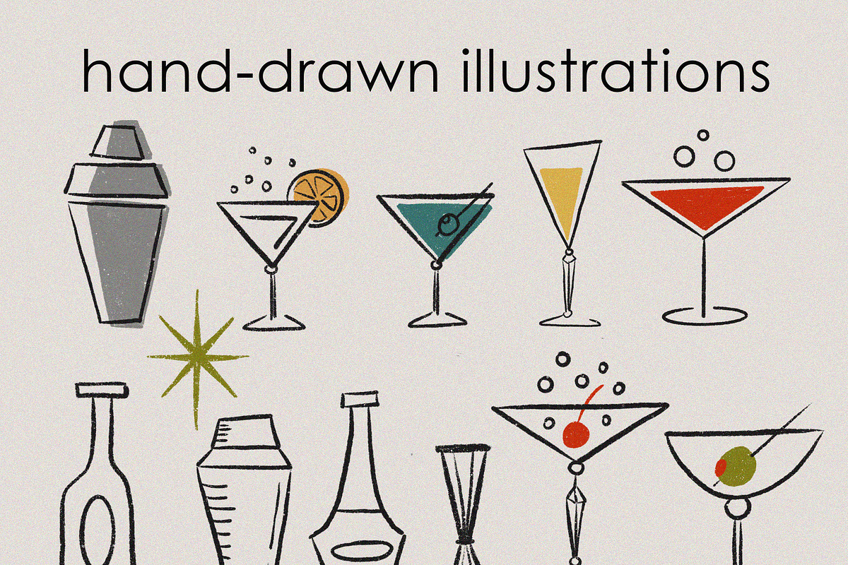 Cocktail & Jazz Hand Drawn Clipart, an Object Illustration by Teresa Art Store (Photo 7 of 8)
