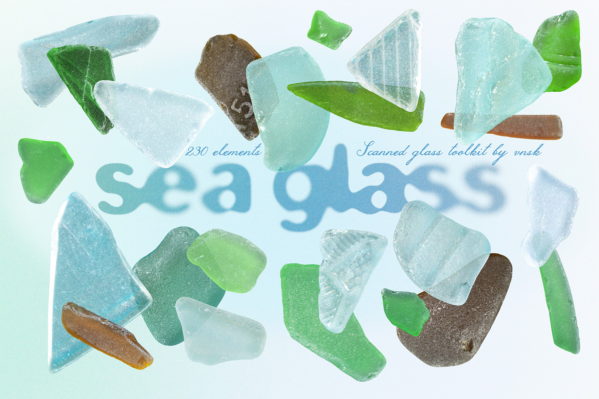 Sea Glass: Scanned Glass Toolkit, an Object Graphic by Anastasiia VNSK (Photo 1 of 19)