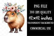Capybara Watercolor Clipart, an Illustration by Designking (Thumbnail 4 of 5)