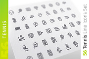 Tennis Line Icons Set, an Outline Icon by Voysla's Shop (Thumbnail 1 of 4)