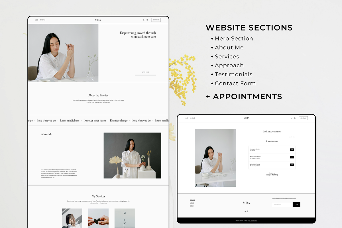 Squarespace Therapist Website Template preview 4