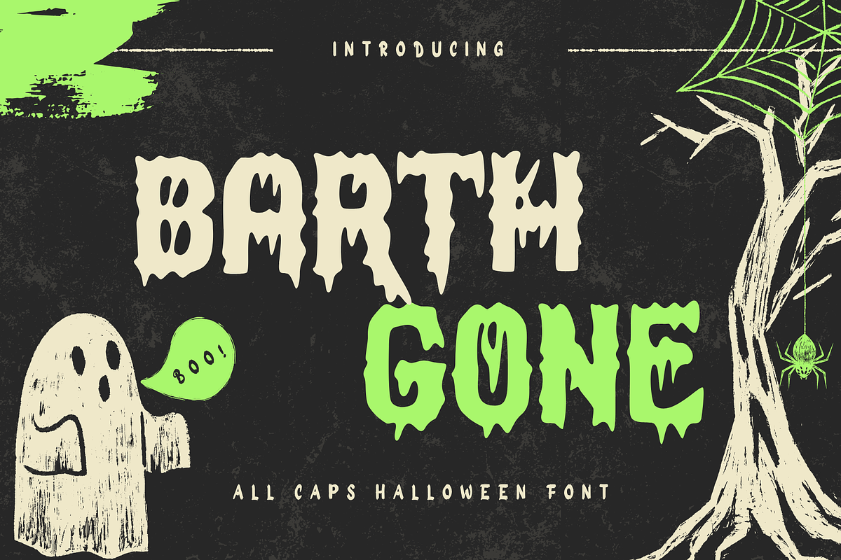 Barth Gone - Halloween Font, a Handwritten Font by BearyType Studio (Photo 1 of 7)