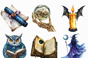 Halloween Mystical Witch Clipart, an Illustration by Craft Nest (Thumbnail 2 of 6)