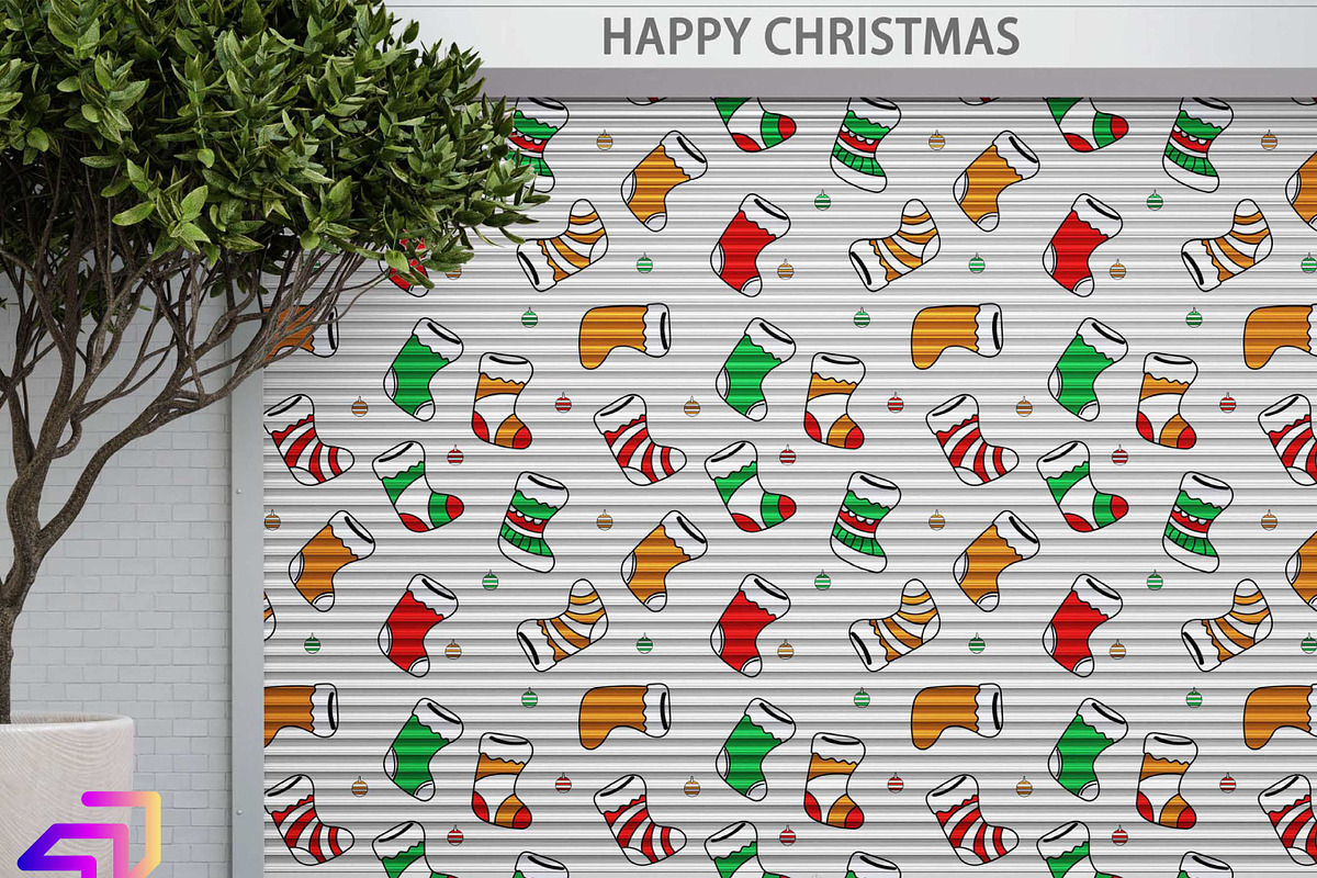 Christmas Socks Icons Pattern Design, a Graphic by Artiverge (Photo 7 of 7)