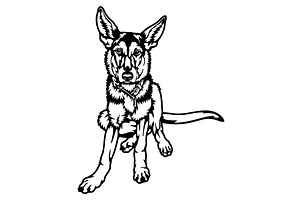 puppy German Shepherd Dog Breed -, an Animal Illustration by Digital-Clipart