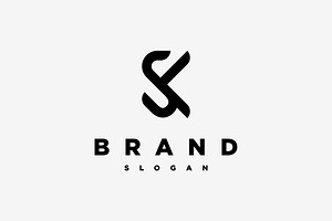 Letter SK Monogram Simple Logo