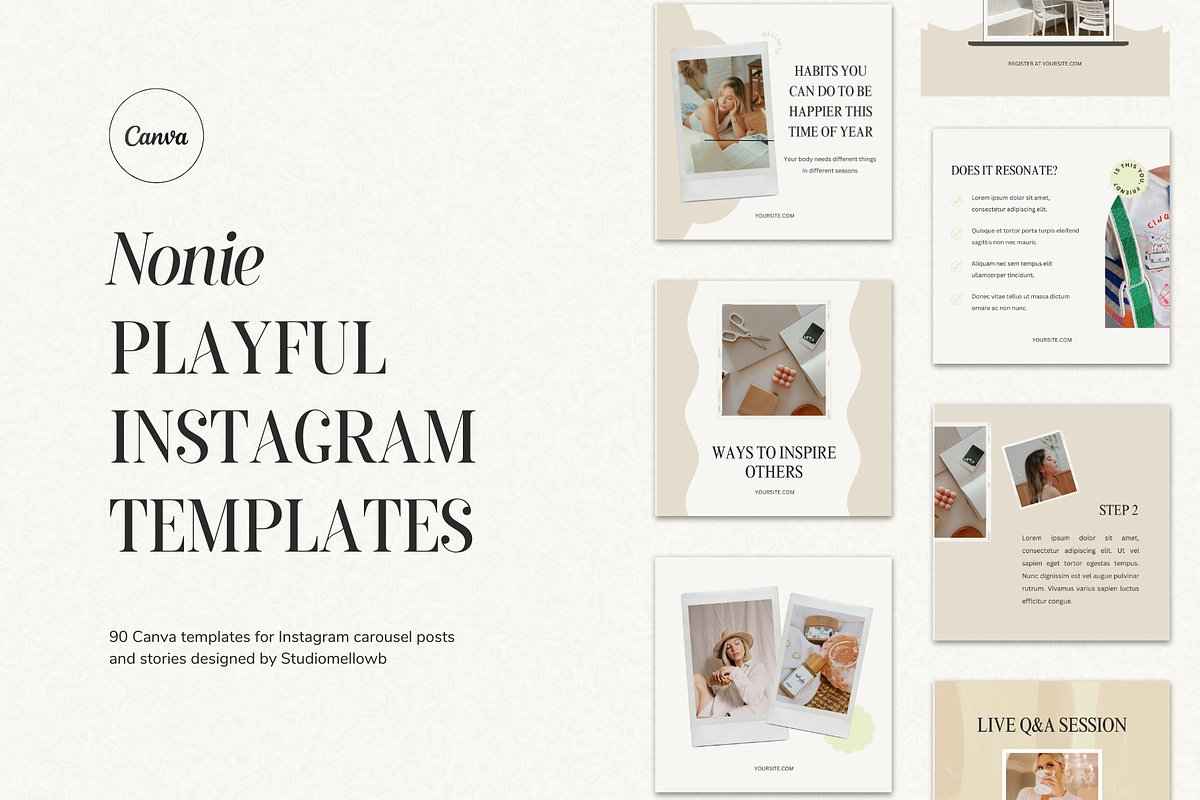 NONIE Playful Instagram Templates, a Social Media Template by Studio Mellow B (Photo 1 of 6)