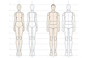 Fashion Croquis Template Set PNG+PSD, a Person Illustration by byJuliaKors (Thumbnail 3 of 4)