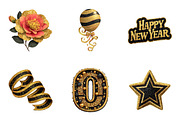 Gliteer New Year Clipart, an Illustration by CreationArt (Thumbnail 2 of 7)