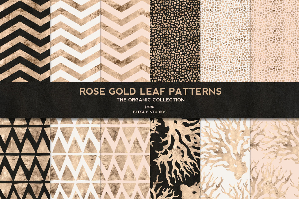 Rose Gold Organic Patterns No.4