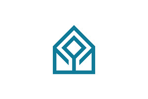 abstract house diamond nature logo, a Branding & Logo Template by Rasagama Studio