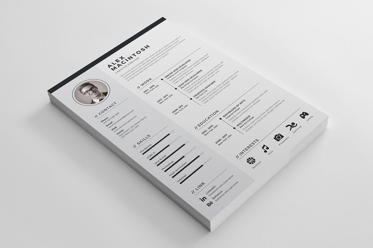 Resume Template / CV, a Resume Template by ThemeDevisers (Photo 3 of 6)