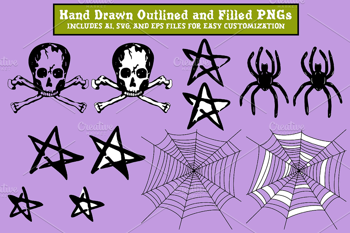 Vintage Halloween Clipart & Patterns, a Seasonal Illustration by Ashley Katrina (Photo 12 of 15)