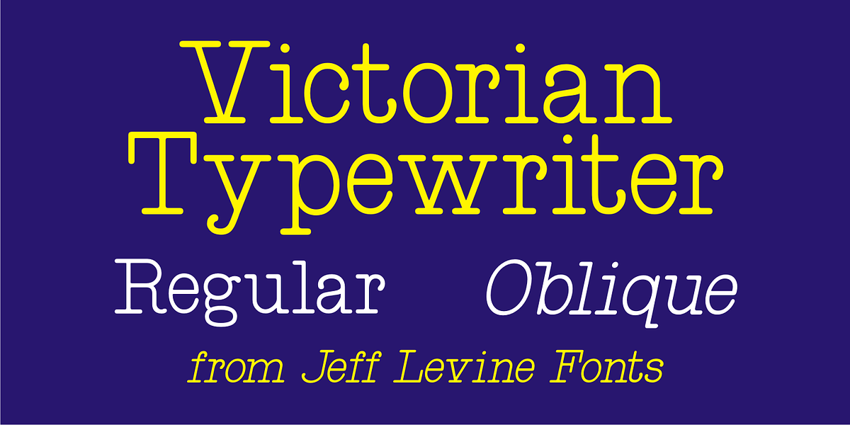 Victorian Typewriter JNL, a Serif Font by Jeff Levine Fonts