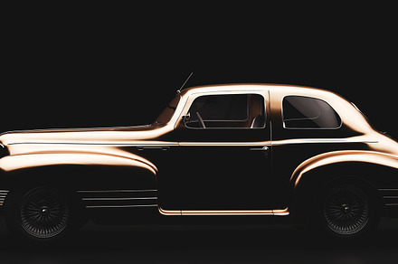 Classic retro car on black., a Transportation Photo by Photocreo Michal Bednarek