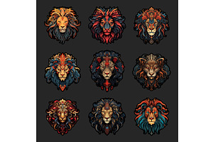 Lions Kings Avatars. Royal Lion