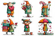 Watercolor Valentines Gnome Clipart, an Illustration by Daily.Designs (Thumbnail 4 of 5)