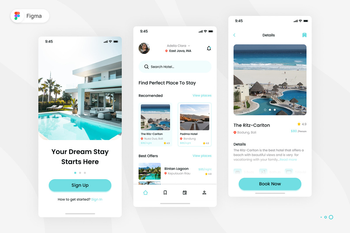 Hootez - Hotel and Resort Mobile App, an UI Kit Template by Ermedia Studio (Photo 1 of 4)