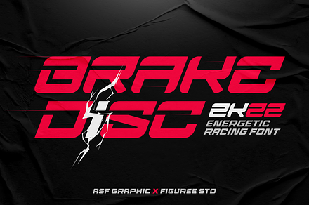 Brake Disc - Energetic Racing Font, a Font by figuree studio